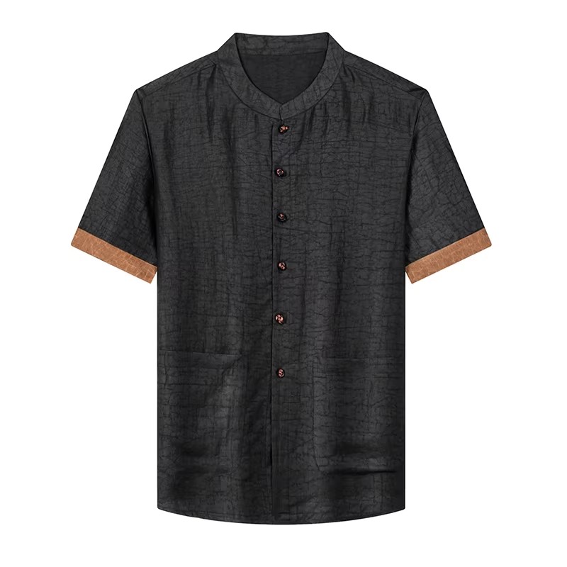 Luxury Skincare Men - Camisas sin cuello 100% de seda