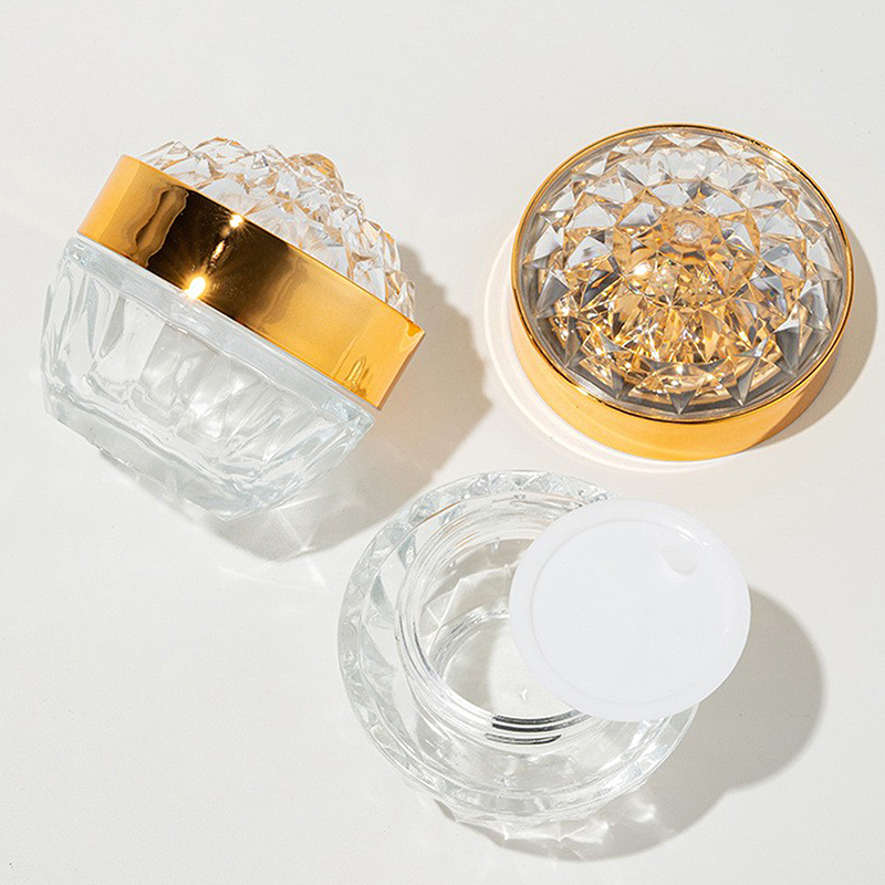 Luxury Skincare Bottles - Tarro de crema facial de cristal