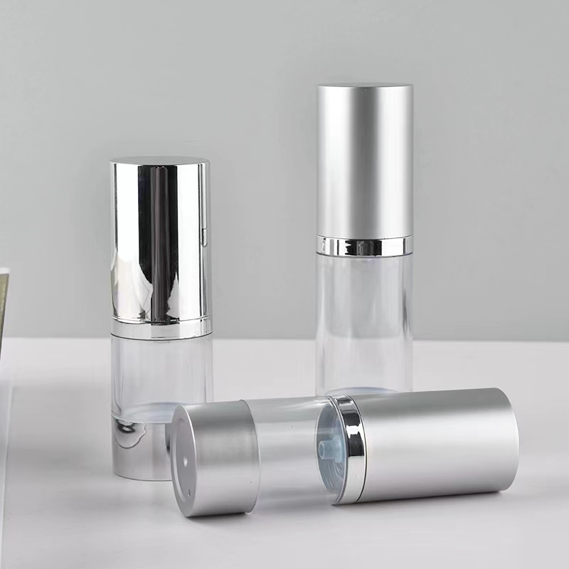 Botella de vacío plateada bril - Luxury Skincare Bottles reseña y precio